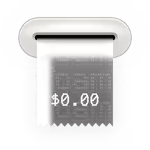 Price tag showing clear, transparent pricing with no hidden charges crossed out